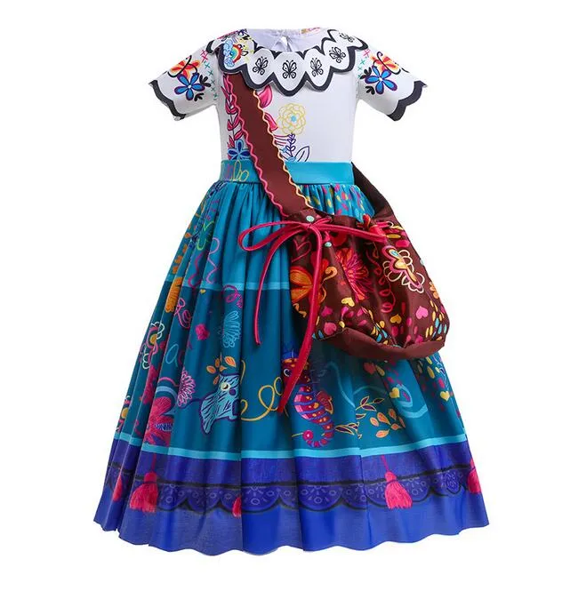 Mirabel Dress for Girls Encanto Costume Cartoon Cosplay Outfit for Kids ...