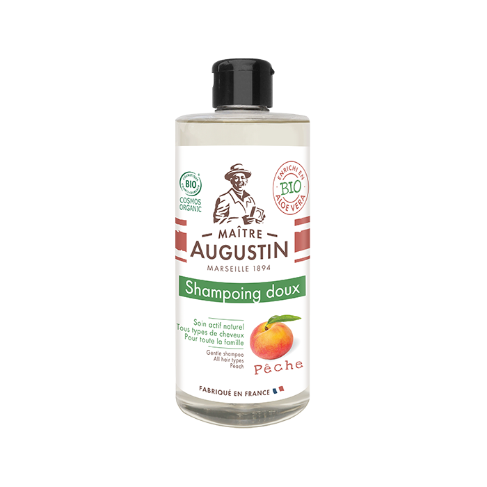 Maitre Augustin Gentle Shampoo all hair types Peach แชมพูสระผมออแกนิค เจนเติล แชมพู ออล แฮร์ ไทส์ พีช (500 ml)