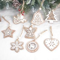 [A Warm]ไม้ธรรมชาติเครื่องประดับต้นคริสต์มาส DIY ไม้แขวนจี้คริสต์มาส Decora Adornos De Navidad ของขวัญเด็กปีใหม่2023