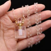 Perfume Bottle Pendant Charms Healing Beads Chain Vial Necklace Jewelry