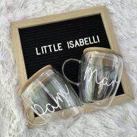 Ifaydp ขายดี - /☇Litte Isabelli-ชั้นแขวนแก้วคู่ส่วนบุคคลถ้วยมีฝาปิดชื่อหรือโลโก้ที่กำหนดเอง