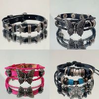 Punk y2k dark bracelet star leather bracelet niche ins personality trend versatile fashion simple cold style