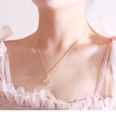 White Shell Pikachu Pendant Necklace Fun Cute Clavicle Chain Couple Gift