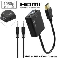 สายแปลงจาก HDMI ออก VGA+audio, HDMI to VGA + audio Converter Adapter, HD1080p Cable Audio Output