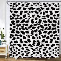 Black and White Leopard Print Shower Curtain Creative Geometric Abstract Animal Pattern Flower Fashion Woman Girl Bathroom Decor