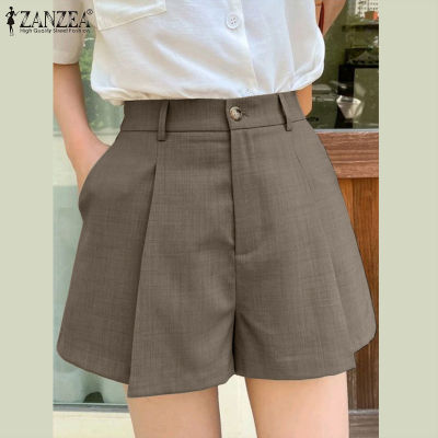 (สินค้ามาใหม่)(จัดส่งฟรี)Fancystyle ZANZEA กางเกงขาสั้นอัดพลีทธุรกิจลำลองแบบหลวมสำหรับสไตล์เกาหลีของผู้หญิง #10