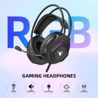 【YD】 Illuminated Headset Over Ear Headphones With Noise Cancelling Microphone Volume