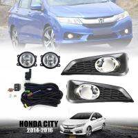 ไฟตัดหมอก ไฟสปอร์ตำลท์ รุ่น ฮอนด้า ซิตตี้ HONDA CITY ปี 2014 - 2016 พร้อมครอบ สีดำ วงแหวนโครเมี่ยม และชุดสายไฟ 1 ชุด