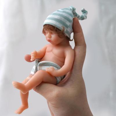 6 Inch Mini Reborn Doll Simulation Sleeping Girls Gifts Silicone Toy Doll Baby Playmate Collections Chrismas Doll B3C6
