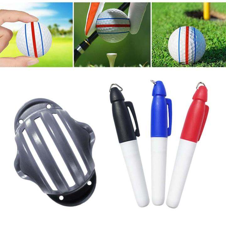 MagiDeal Golf Ball Liner Marker Line Drawing Alignment Tool Template with Marker Pens Lazada