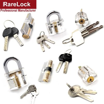 【YF】 Training Door Lock Pick Set for Beginner Transparent View of Both End 7 Pin Rarelock C