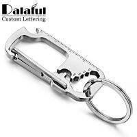 Stainless Steel Personalized Keychains Multifunctional Custom Lettering Keyrings Wrench Tool Bottle Opener Key Chain Ring K421