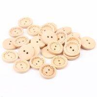 Handmade Pattern Round Natural Wooden Sewing Buttons Scrapbooking Crafts for Handmade Accessory Botones 15mm 20pcs