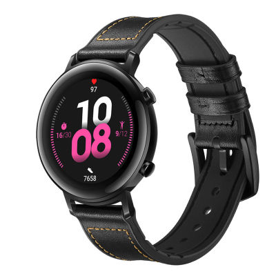 เหมาะสำหรับ Samsung active12gear sport สายนาฬิกาหนังวัวหนังซิลิโคน 20mm