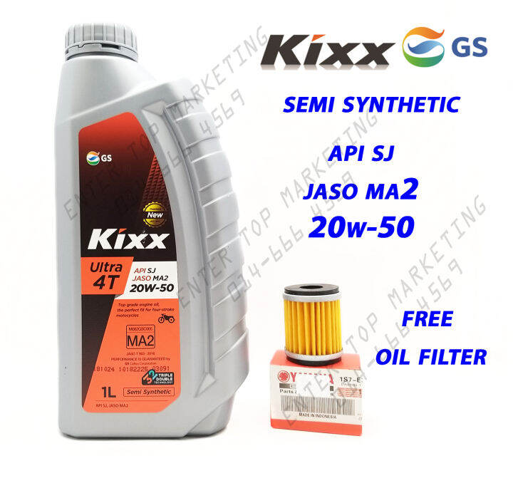 Kixx 20w50 semi MINYAK HITAM motercycle oil Y15 LC135 RS150 VF3i RFS150