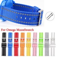 ☌┋ﺴ สายรัดไนลอนสำหรับสร้อยข้อมือ Omega MoonSwatch สายนาฬิกา 20 มม. สายรัดข้อมือสากล Quick Release Breathable Sport Belt อุปกรณ์เสริม