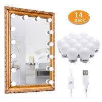 AIBOO 3 color modes LED Hollywood Mirror Bulbs Lights kit Vanity Makeup for wall dresser bathroom with Touch Dimmer 5V USB