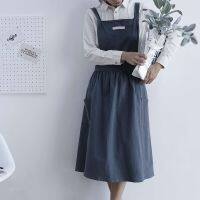 Solid Color Retro Ruffle Lace Apron Womens Simple Waterproof Cotton Baking Kitchen Flower Gardening Aprons Things for Home Aprons