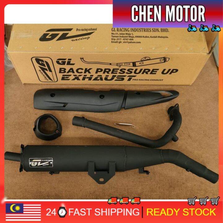 GL RACING 35MM EXHAUST PIPE RACING Y15ZR BLACK PRESSURE STD CUTTING NO