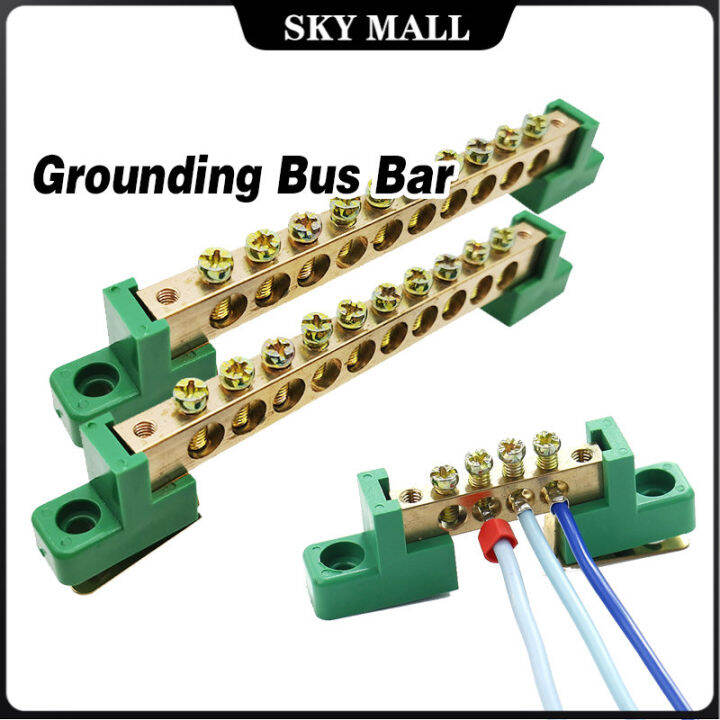 Grounding Terminal Bar Grounding Bus Bar Brass Grounding Bus Bar 6/8/12