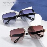 Luxury Metal Sunglasses Men Women Brand Designer Square Gradient Sun Glasses Driving Shades Sunscreen Sunglasses UV400 Cycling Sunglasses