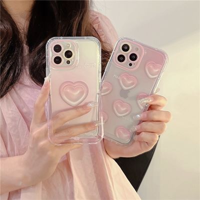 [COD] Ins smudged pink love is suitable for 14Promax mobile phone case iPhone13Pro bracket soft 12Pro/11