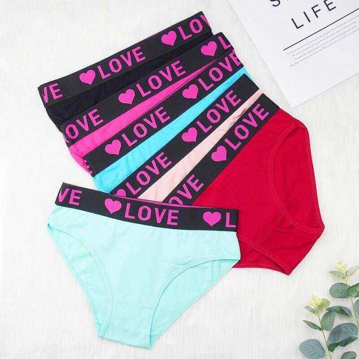 2023-korean-panties-womens-briefs-6pcs-set-mid-rise-shorts-sexy-fashion-letter-m-l-xl-bikini-female-underpants-wholesale-lots-bulk