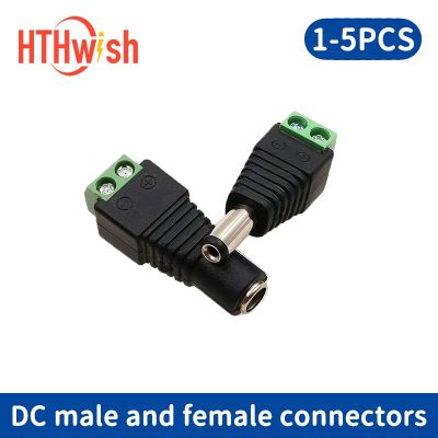 DC connector 2.1*5.5mm Light bar connectors Female Male 1/2/5pcs power jack plugs for 2835/5050/5730LED strip light  Wires Leads Adapters