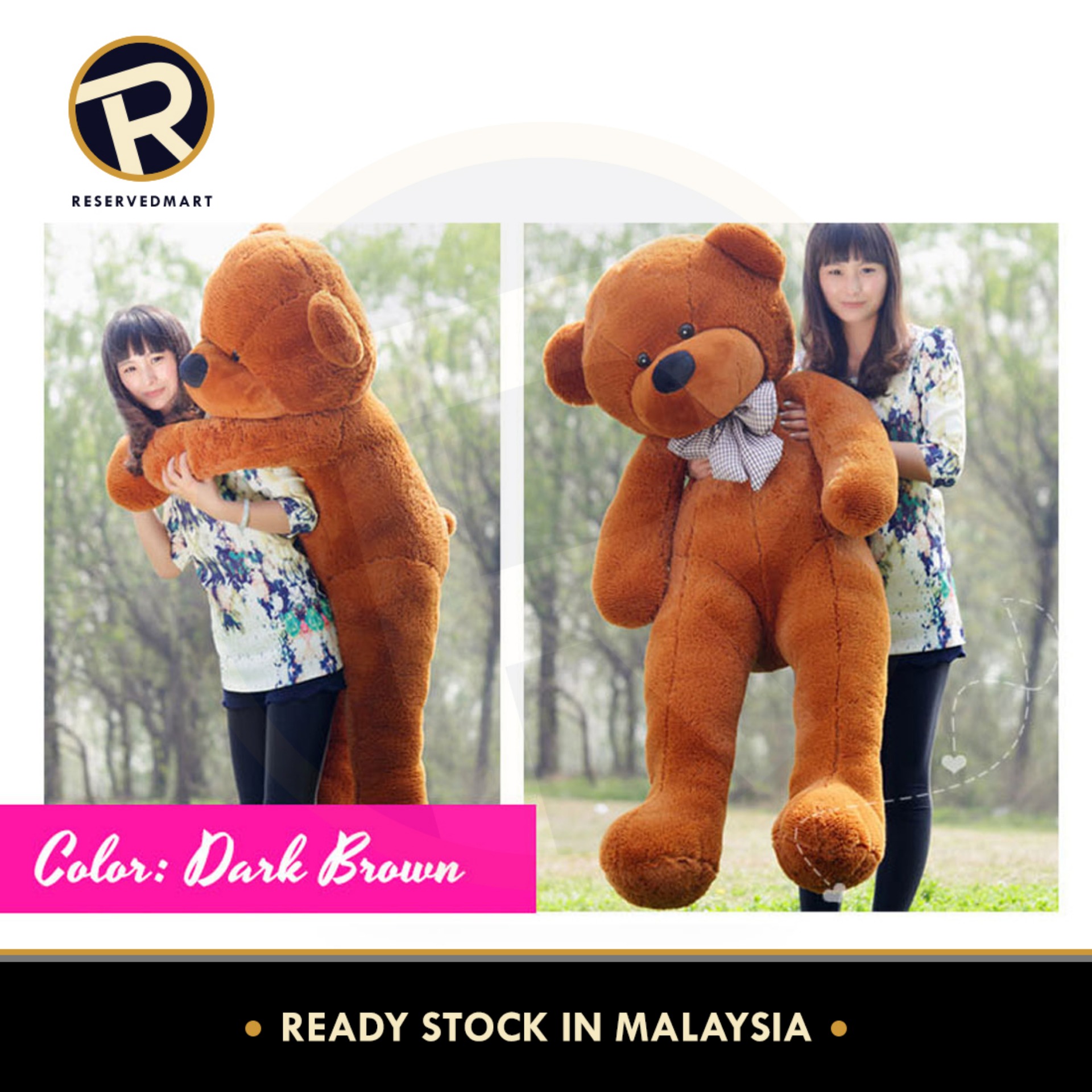 New Cute Giant Teddy Bear Animal Cotton Toy BestGift All Special Days Brown 60cm 