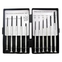 11Pcs Precision Mechanical Screwdriver Sets Silver Metal Computer Repair Tool Kit are Suitable for Electronic Products, Clock Tools, Model Making and Glasses.