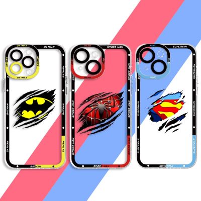 （shine electron）เคสโทรศัพท์สำหรับ Samsung Galaxy A52 A42 A72 5กรัม,A32 A23 A53 A12 A13 A21s โลโก้ Spiderman B-Batman-Supermans