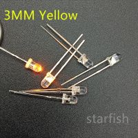 【▤】 Shop n sale จัดส่งฟรี100ชิ้น DIY M สีเหลืองสดใสโคมไฟ F3 Led ใสสีเหลืองกรมทรัพย์สินทางปัญญาโคมไฟ20MA 580-590NM 2.0-2.6โวลต์ขาสั้น