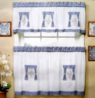 【CW】 Window Embroidered Applique Curtain Short Color