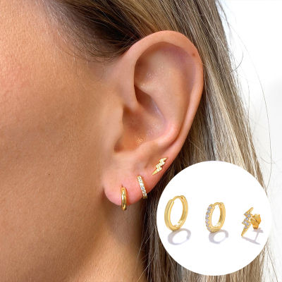CANNER 3pcsset 925 Sing Silver Small Round Hoop Earrings for Women Piercing Cartilage Earings Fine Jewelry pendientes mujer