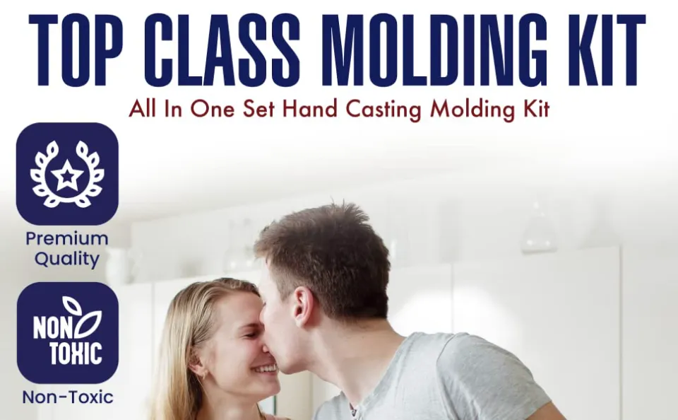  Hand Casting Kit for Couples, DIY Plaster Statue Molding Kit, DIY Hand Mold Kit, Anniversary for Men, Women, Wedding Gift, Wooden  Mahogany Base