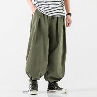 2021 New Design Drawstring Harem Pants Men’s Baggy Jogging Pants Japanese Men Crotch Wide Leg Pants Male Casual Loose Trousers