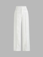 Cider Cider Kpop Solid Stitch Straight Leg Trousers