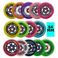 84mm 84A inline speed skates wheels for 4X84mm roller skating patins tyre 84 skate wheel elastic PU using 608 ABEC9 bearing 8pcs Training Equipment