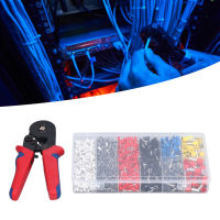 1800 ชิ้น/เซ็ต Ferrule Crimping Tool Kit AWG 23‑7 Crimper Plier พร้อมลวด Ferrules แบบพกพา Crimping Tool Set