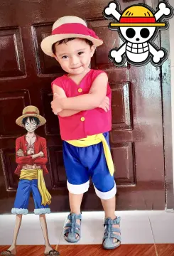 Monkey D Luffy Costume for Kids: Youth Luffy One Piece Shirt 