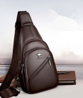 กระเป๋าหนังคาดหน้าอกแฟชั่นผู้ชายหนัง cowhide กระเป๋าสะพายไหล่แนวทแยง tide chest bag