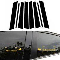 THLT4A 8PCS Car Window Door Column B C Pillar Post Cover Trim Parts Accessories for Bmw X5 E53 2000-2006 Black Pc Sticker