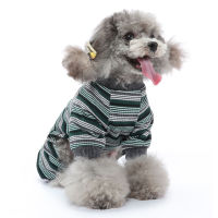 ชุดนอนสุนัข 4 ขา Striped Onesie Dog Pajamas Multipurpose Attractive Attractive Attractive Attractive Attribution for Summer