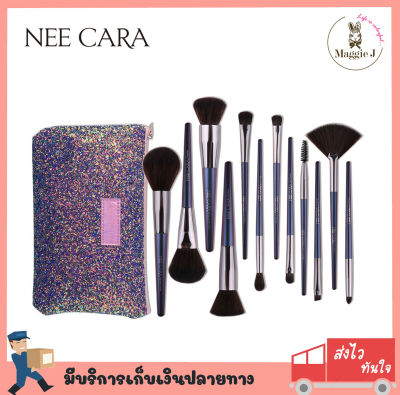 NEE CARA WITH TRAVEL POUCH 12 PIECE BRUSH SET(#N885) ชุดแปรงแต่งหน้า