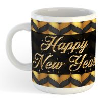 2022 Happy New Year Black and Gold Mug - Happy New Year Gift - Sublimation Print