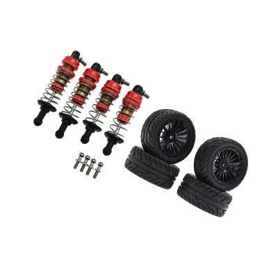 Metal Shock Absorber and Rubber Tire Set for SG1603 SG1604 SG1605 UDIRC UD1601 UD1602 UD1603 1/16 RC Car Parts