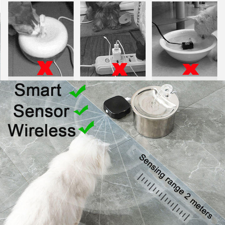 cat-water-fountain-wireless-sensor-cat-water-dispenser-สมาร์ท5000mah-พร้อม-induction-dog-cats-fountain-อุปกรณ์เสริม