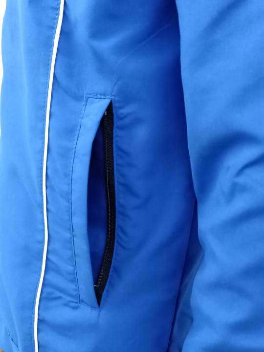 เสื้อแจ็คเก็ตกึ่งสูท-สีน้ำเงิน-ใส่ได้-ชาย-หญิง-ซิปหน้า-คละไซร์งานผลิตในไทยจากโรงงานครบวงจร
