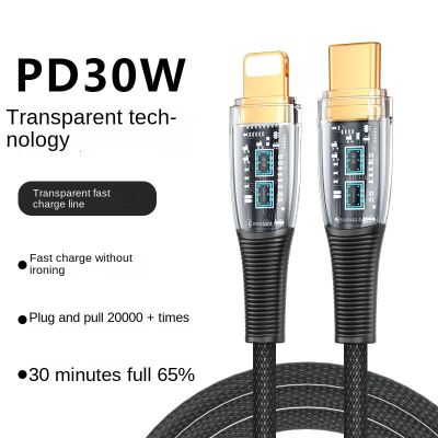 100W 6A สาย R USB C เร็วชาร์จเร็ว R สำหรับ14 13 12 PD Cabo Usb Tipo C สายข้อมูลใส