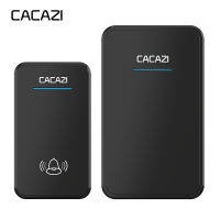 CACAZI Wireless Doorbell DC battery-operated 300M Range 48 Chimes 6 Volume LED Light 23A12V Battery Home Cordles ss Doorbell